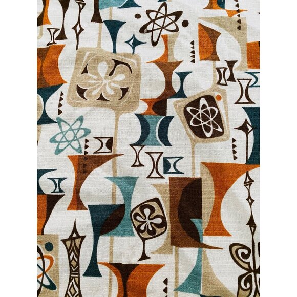 Robert Kaufman Atomic Barkcloth Fabric, MCM Tiki Print 3 Yards - Picture 7 of 10